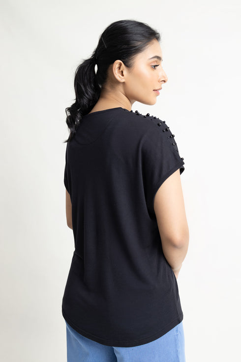 The Black Kimono Top